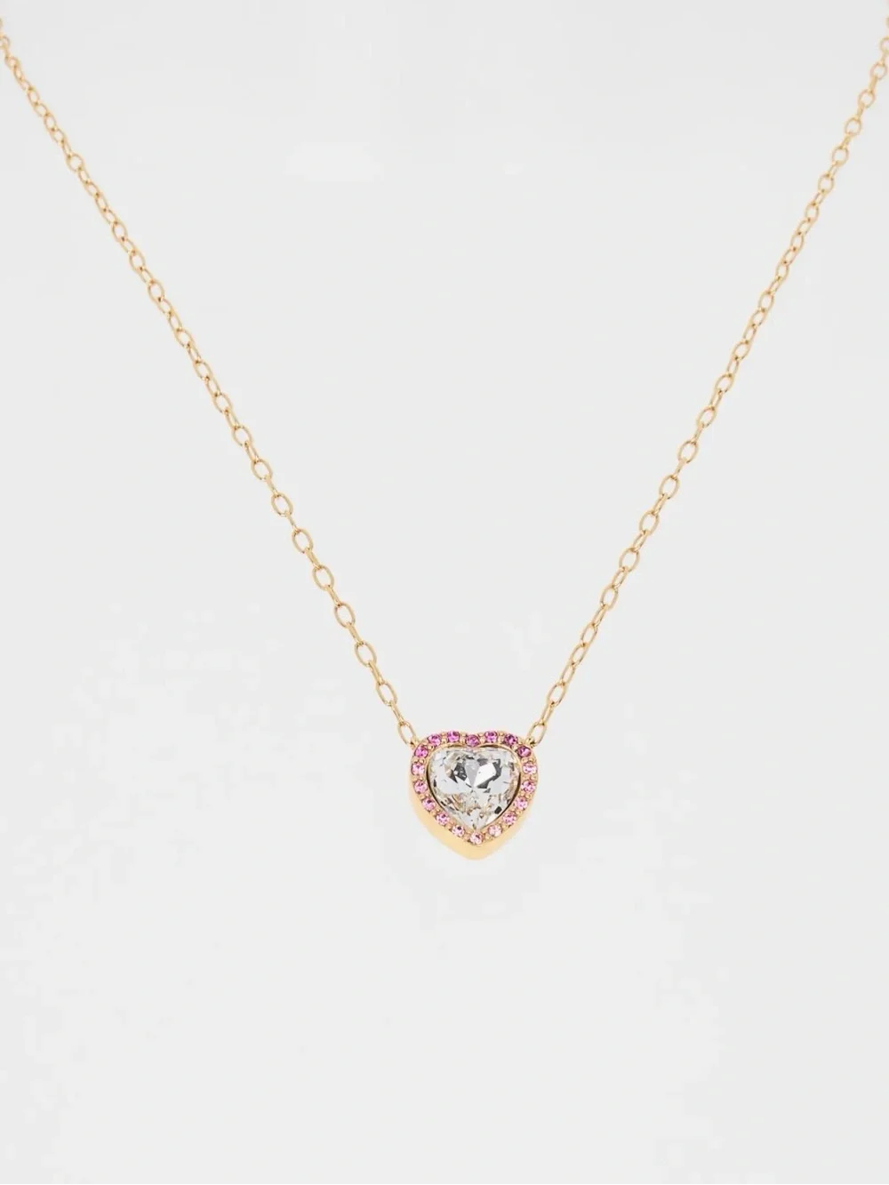 Kurt Geiger London Pavé Crystal Heart Pendant Necklace New with missing one sto - Picture 2 of 4